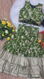 Kids Dola Silk Zari Work Lehenga Choli – Sparrow Collection | Festive & Wedding Wear