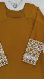 Elegant Foux Georgette Top-Sharara-Dupatta Set with Thread & 9mm Sequence Work