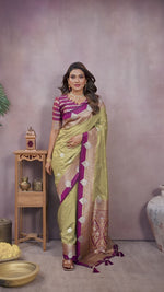 Sanmati - Pure Handloom Kalamkari Silk Saree with Zari Border & Grand Pallu | Premium Sustainable Saree