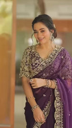 Samiksha Sarees – Pure Soft Organza Saree with Embroidery Lace Border & Butta Work