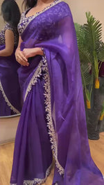 Vrunda Designer Jimmy Choo Silk Saree with Embroidered Blouse
