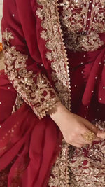 Elegant Foux Georgette Top-Plazo-Dupatta Set with Coding, Sequence & Rivet Moti Work