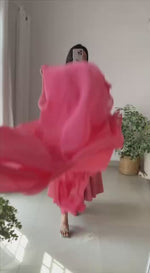 Premium Soft Fox Georgette Anarkali Set with Lucknowi Sequence Work – Dupatta & Pant Included