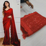 New Launch! Bollywood Blockbuster Georgette Saree with 5MM Heavy Sequin Embroidery & Zalar Pallu