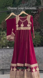 Designer Foux Georgette Anarkali 3-Piece Set with Sequins Work