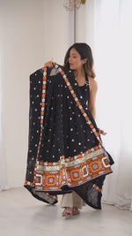 Heavy Faux Georgette Lehenga with Gamthi, Real Mirror & Sequence Work | Rayon Blouse & Georgette Dupatta | Ready to Wear
