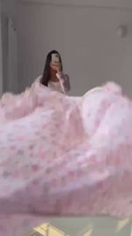 Vibrant Orange Chiffon Floral Anarkali Set with Dupatta – Fully Stitched & Ready to Wear