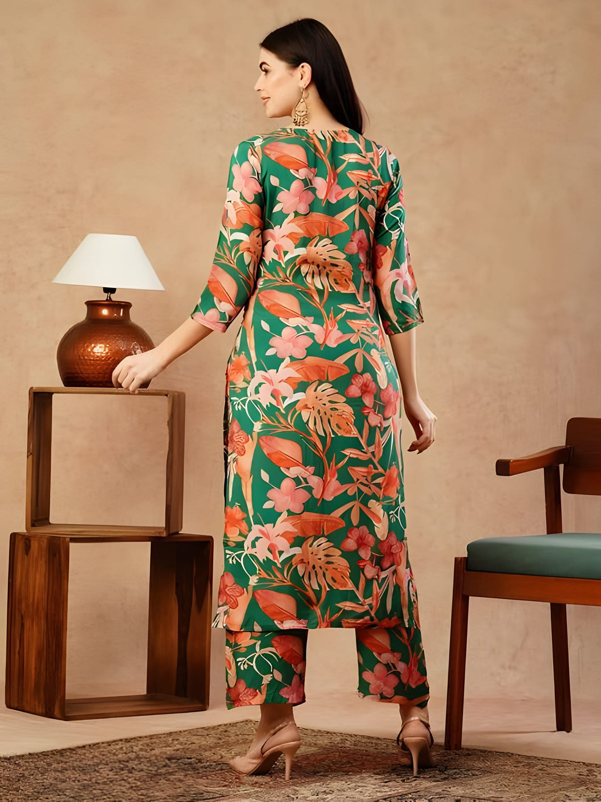 Panghat Slub Cotton Kurti with Pant Set | Womenβs Stylish Daily & Festive Wear
