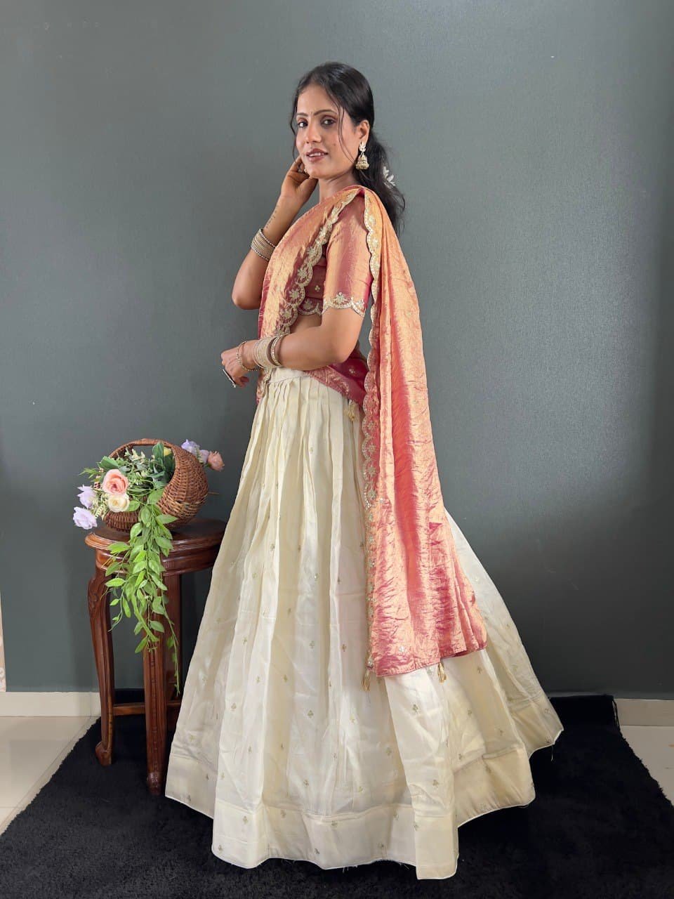 Kalini Designer Lehenga Set | Heavy Embroidery Tissue Silk Lehenga with Fendy Choli & Dupatta image 10