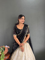 Kalini Designer Lehenga Set | Heavy Embroidery Tissue Silk Lehenga with Fendy Choli & Dupatta image 7