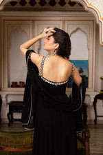 Faux Georgette 3-Piece Set with Real Mirror Work image 3