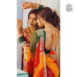 Trending Bandhini Print Soft Georgette Saree with Heavy C-Pallu Work image 6