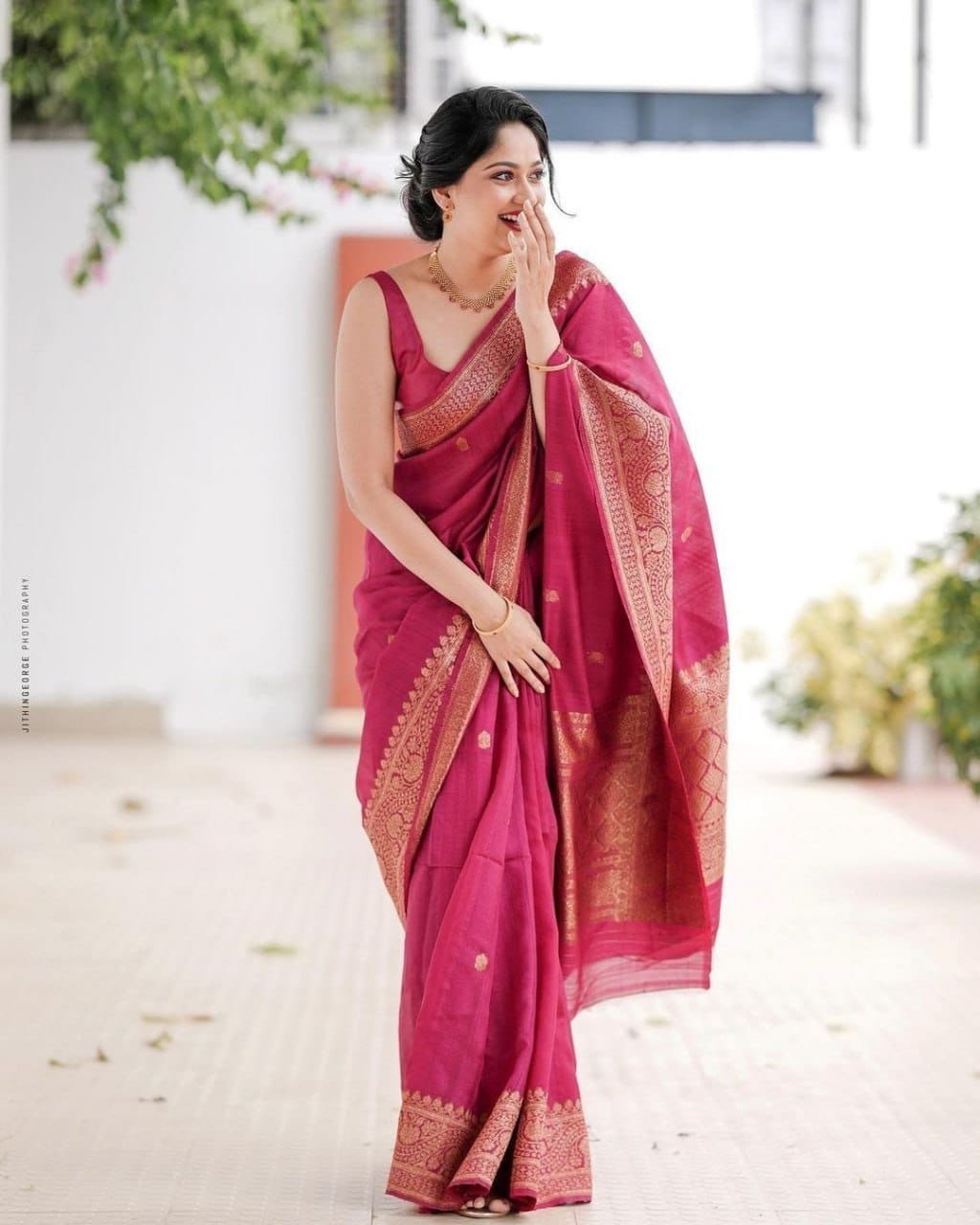 Soft Lichi Silk Saree with Rich Pallu & Jacquard Work image 2