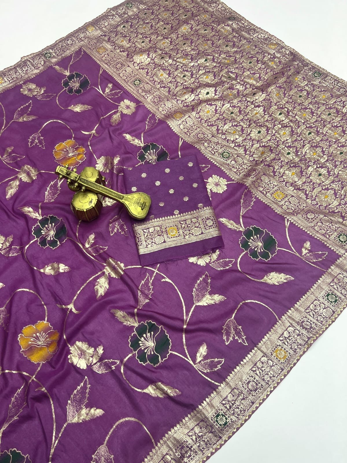 Super Hit Soft Dolla Viscose Silk Saree with Zari & Meenakari Weaving - Lavender Purple image