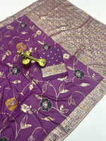 Super Hit Soft Dolla Viscose Silk Saree with Zari & Meenakari Weaving - Lavender Purple image