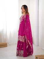 Premium Faux Georgette Embroidered Sharara Set with Dupatta image 1