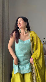 Premium Chinon Silk 3-Piece Set with Sequin & Thread Work image 2