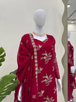 Elegant Crunchy Silk Top-Pant-Dupatta Set with Thread & Sequence Work image 6