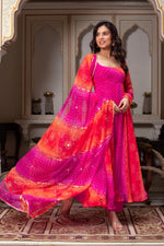Premium Faux Georgette Anarkali 3-Piece Set with Dupatta image 1