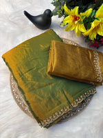 Stunning Pink Satin Space Silk Saree with Original Jarkhan Diamond Work – Perfect for Sangeet & Cocktail Nights image 4