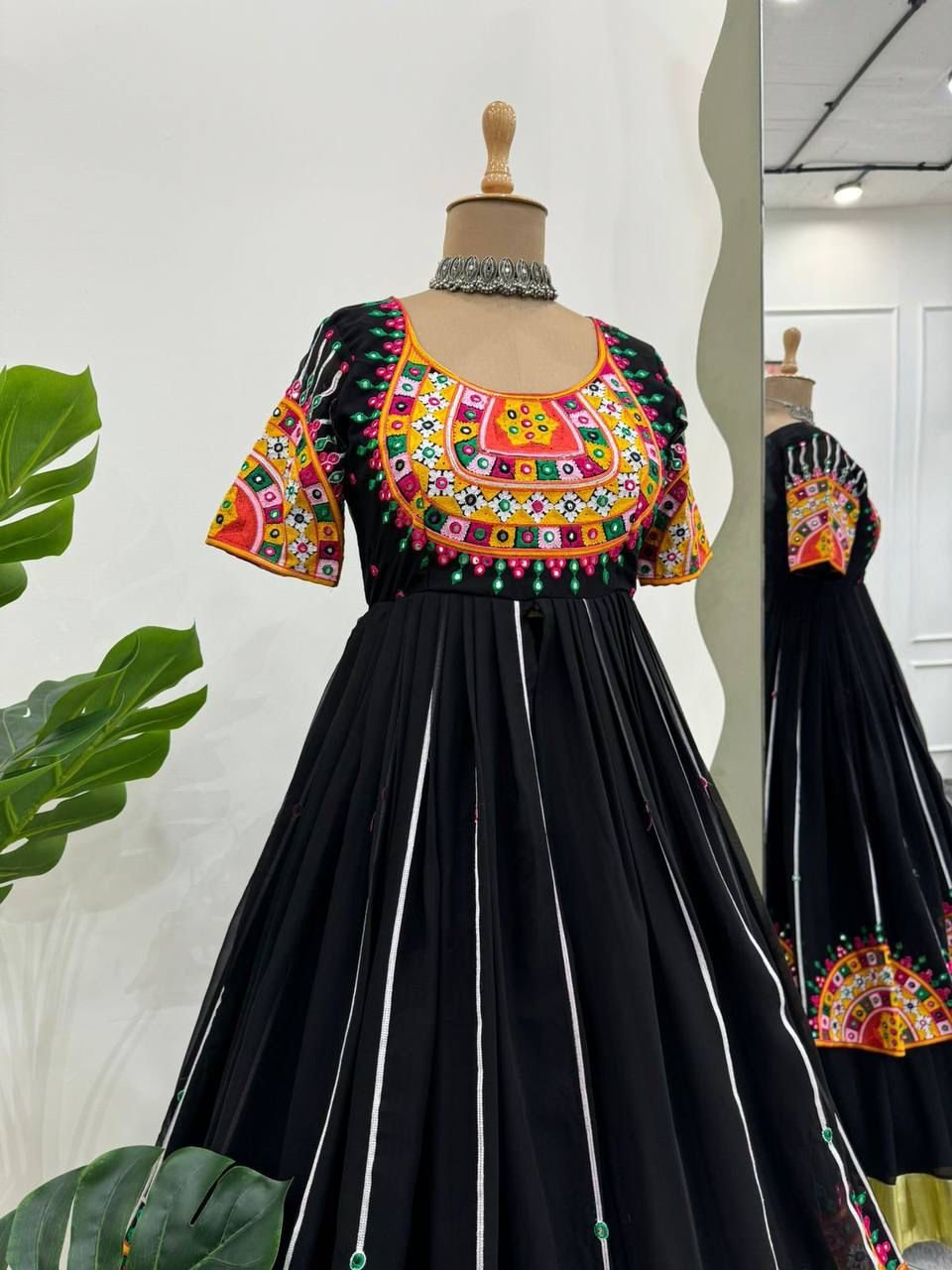 Navratri Special Faux Georgette Lehenga Set with Sequin Work image 4