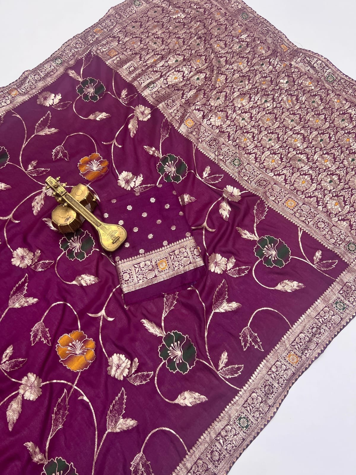 Super Hit Soft Dolla Viscose Silk Saree with Zari & Meenakari Weaving - Wine Purple image