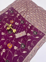 Super Hit Soft Dolla Viscose Silk Saree with Zari & Meenakari Weaving - Wine Purple image