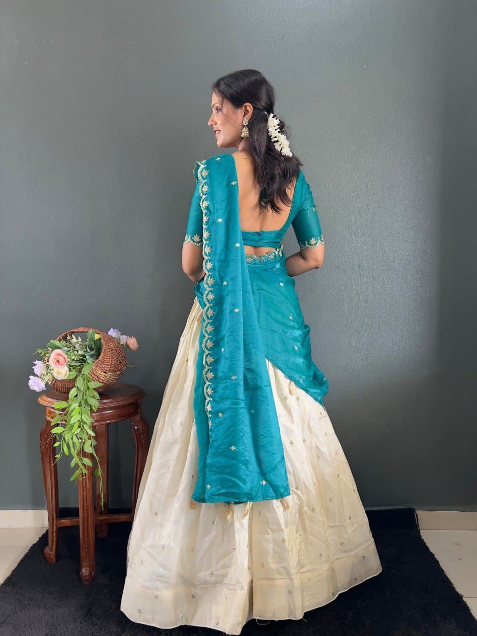 Kalini Designer Lehenga Set | Heavy Embroidery Tissue Silk Lehenga with Fendy Choli & Dupatta image 22