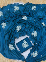 Elegant Two-Tone Vichitra Silk Saree with Sequin Work and Arco Border image 8