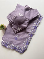Bollywood Inspired Kota Doriya Saree with Multi Thread Work & Scallop Border - Lavender image