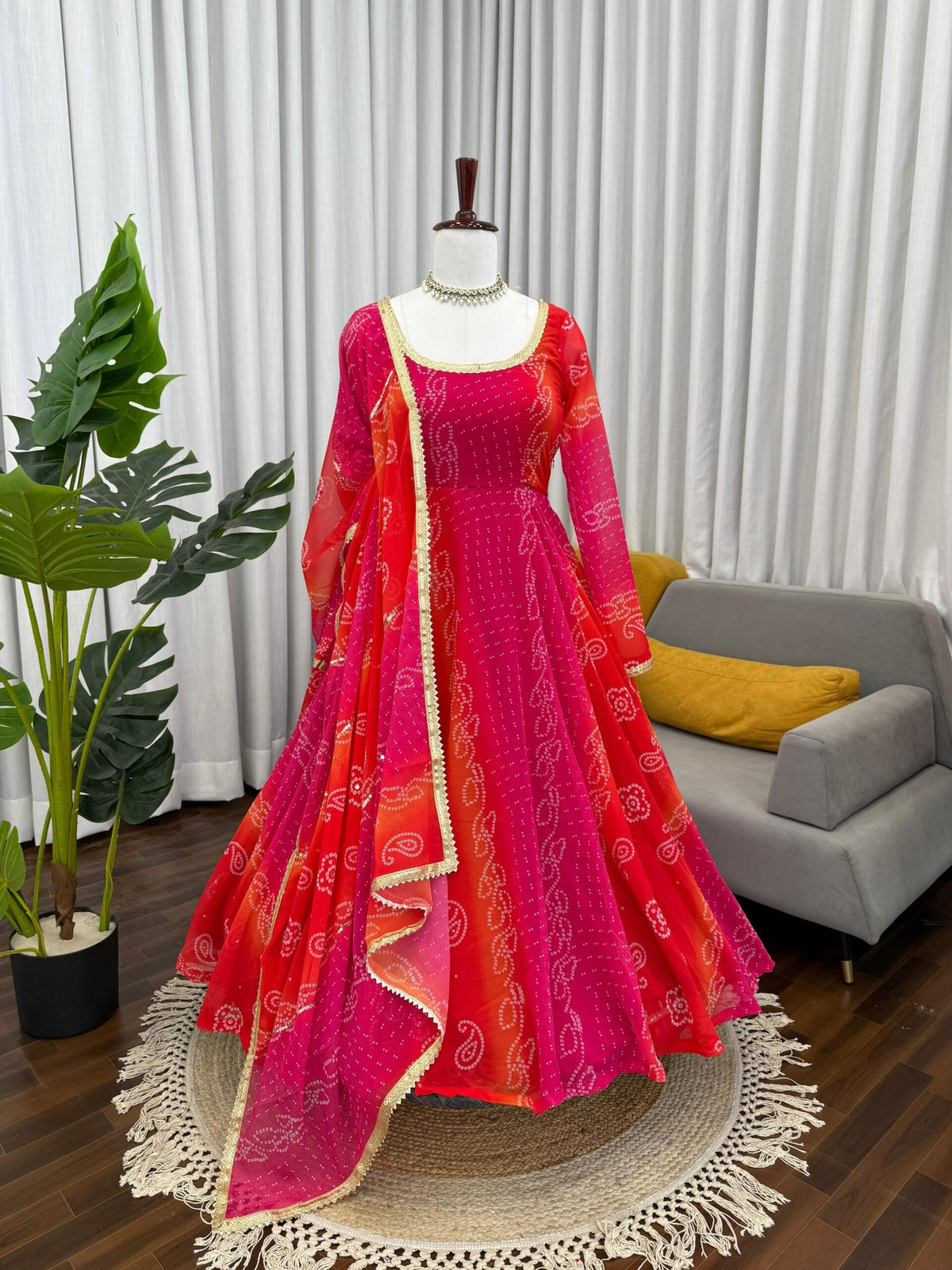Premium Faux Georgette Anarkali 3-Piece Set with Dupatta image 3