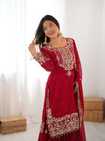 Premium Faux Georgette Embroidered Sharara Set with Dupatta image 6