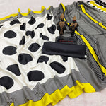 Japan Satin Saree with Matching Blouse | Super Soft Lightweight Fabric | Elegant Daily & Party Wear image 1