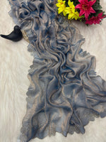 Fandy Chiffon Silk Saree with Butterfly Concept & Diamond Border image 3