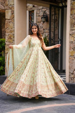 Elegant 3-Piece Co-ord Set in Faux Georgette with Sequence Work image 0