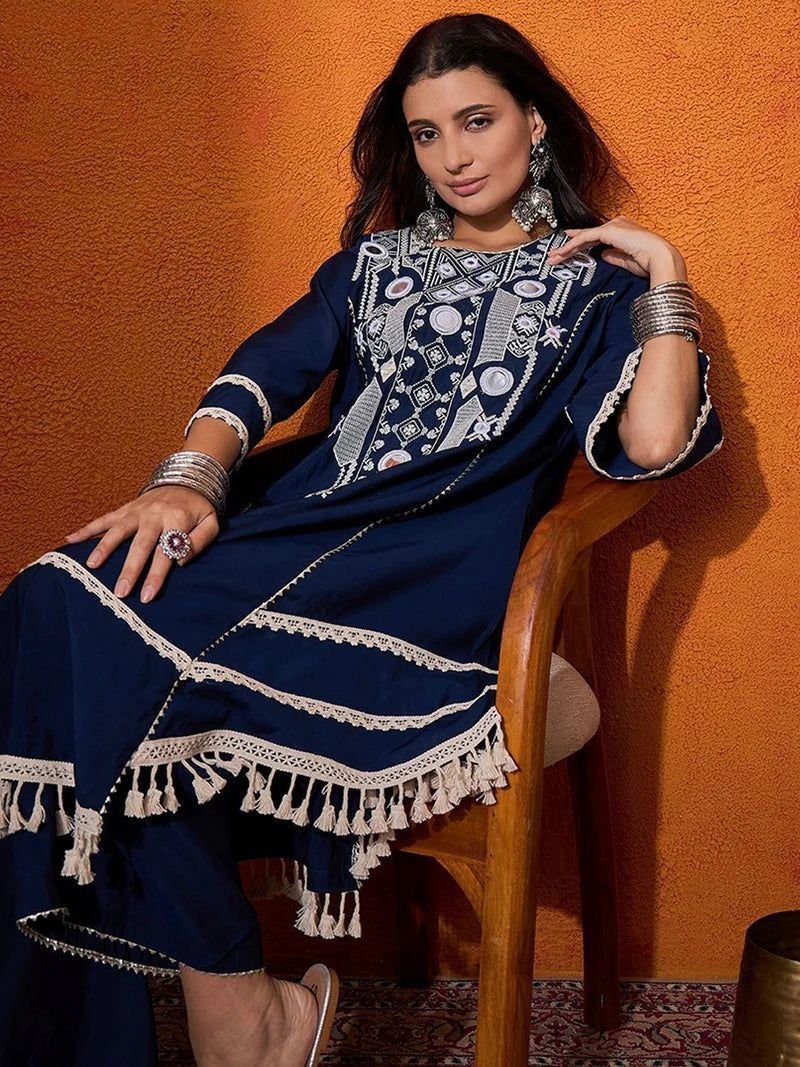 Elegant Reyon Cotton 2-Piece Set with Real Mirror Work image 17