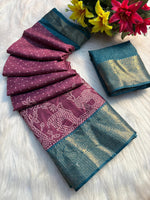 Reko Jari Dola Silk Saree with Elegant Jacquard Border - Magenta image