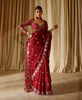 Stitched Faux Georgette Saree with Original Mirror & Multisequins Embroidery Blouse