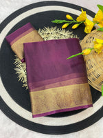 Pure Jacquard Weaving Khadi Silk Tissue Organza Saree with Elegant Border - Wine image