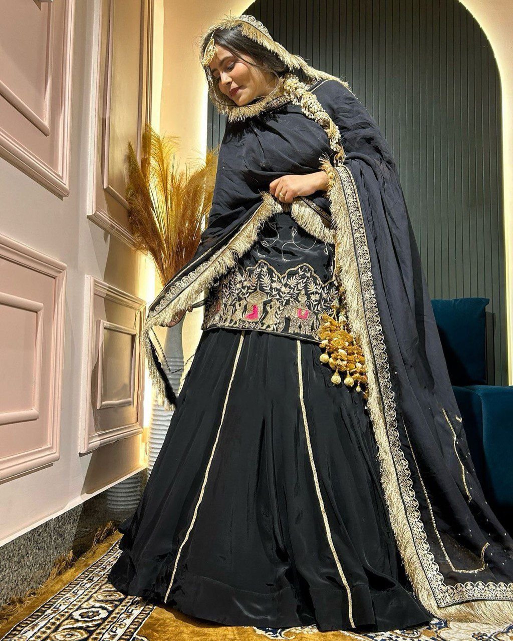 Elegant Natural Crepe Silk Lehenga Set with Beads & Sequin Work image 1