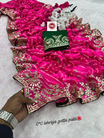 Heavy Georgette C-By Leheriya Saree with Gotta Patti & Multi Coding Work image 2