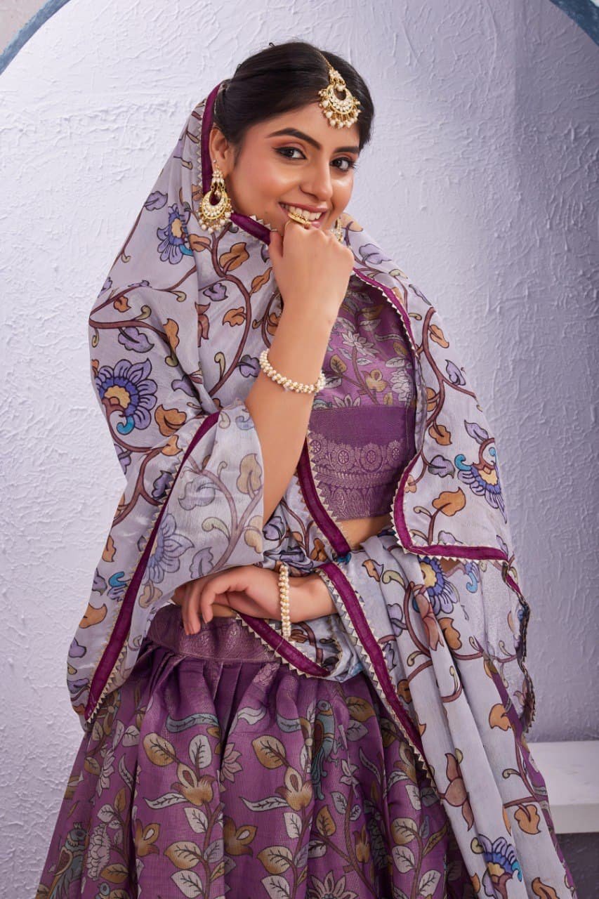 Graceful Soft Dola Cotton Silk Lehenga Choli with Chinon Dupatta image 2