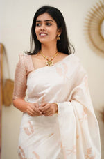 Banarasi Soft Lichi Silk Saree with Rich Jacquard Weaving image 10