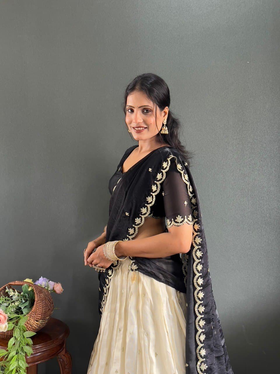 Kalini Designer Lehenga Set | Heavy Embroidery Tissue Silk Lehenga with Fendy Choli & Dupatta image 9