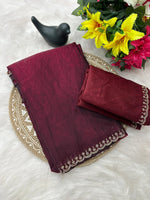 Stunning Pink Satin Space Silk Saree with Original Jarkhan Diamond Work – Perfect for Sangeet & Cocktail Nights image 0