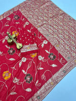 Super Hit Soft Dolla Viscose Silk Saree with Zari & Meenakari Weaving - Bright Red image