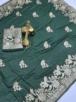 Hathiguda Trending Soft Dolla Viscose Silk Saree with Zari & Meenakari Weaving image 8