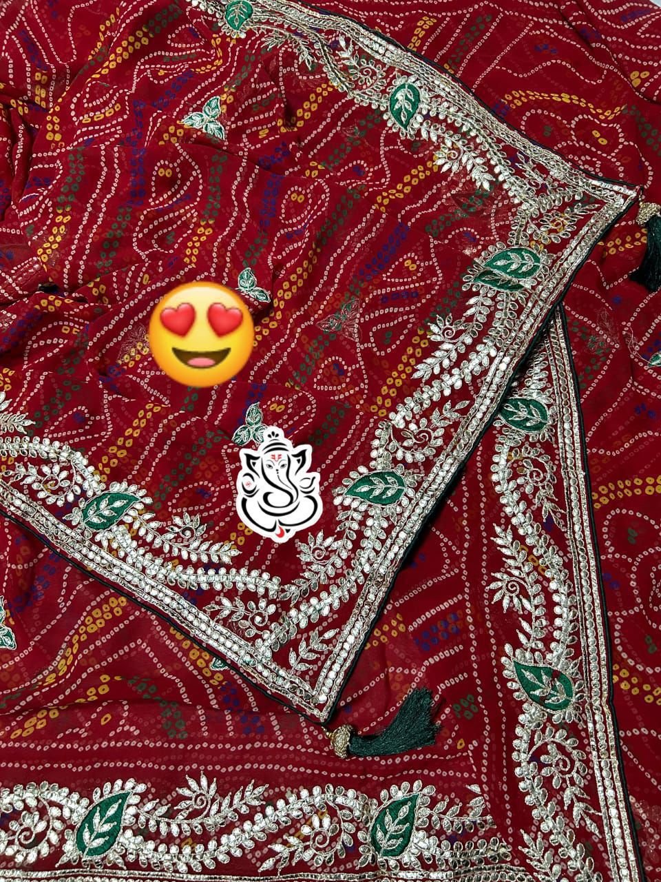 Heavy Pedding Georgette Saree with Matching Red Blouse & Tussled Pallu – Must-Have Collection image 3