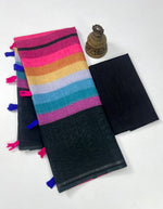 New Arrival Pure Lilan Silk Digital Print Saree with Tussles image 5
