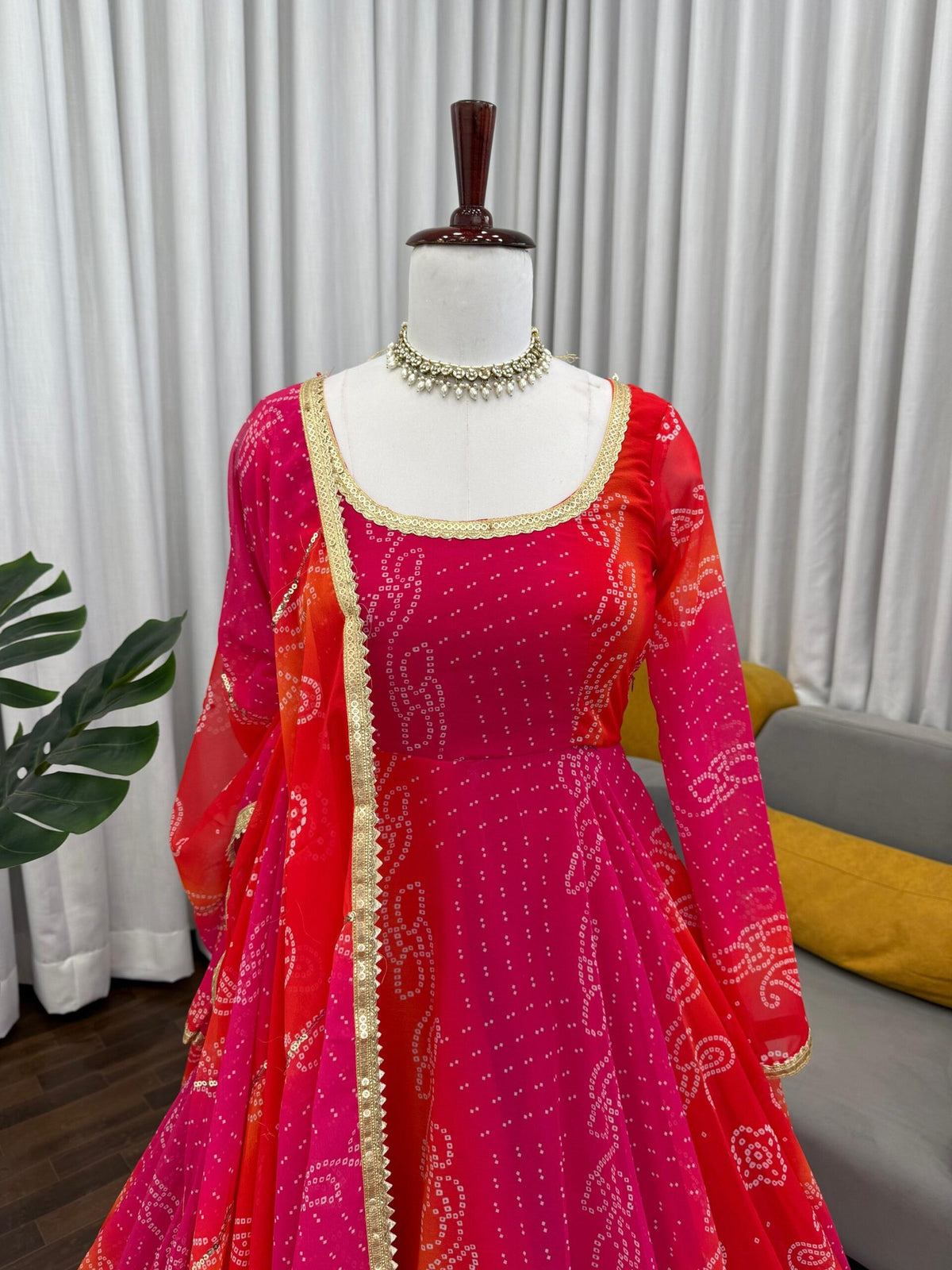 Premium Faux Georgette Anarkali 3-Piece Set with Dupatta image 6